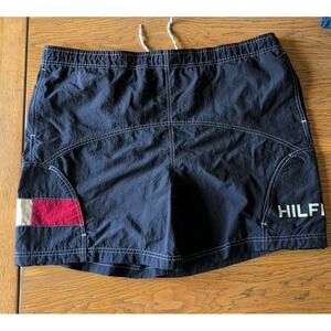 Tommy Hilfiger Flag Logo Lined Swim Trunk Navy Board Shorts Size L Vintage Y2K
